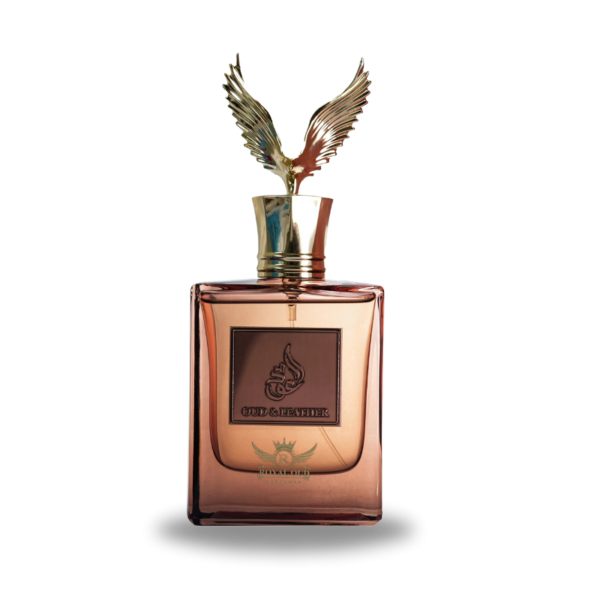 Oud & Leather brown / gold bottle witha luxurious cap with an eagle - luxurious design